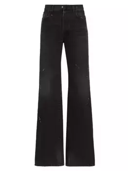 Расклешенные джинсы Jane с высокой посадкой R13, черный