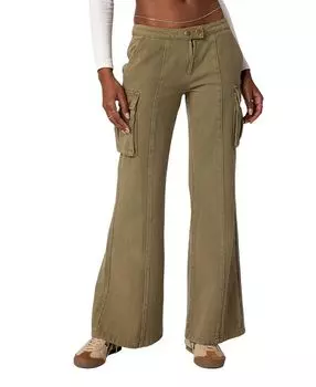 Расклешенные джинсы-карго Sabri с низкой талией в цвете Olive Edikted, зеленый