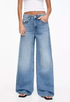Расклешенные джинсы OVERSIZE PULL&BEAR, цвет Stone Blue Denim