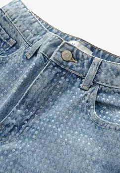 Расклешенные джинсы PETITE SEQUIN EMBELLISHED WIDE Next, синий