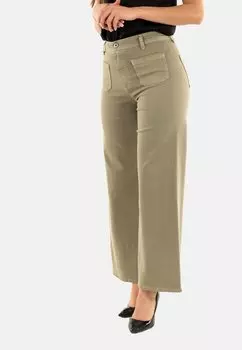 Расклешенные джинсы PLEASE, зеленый