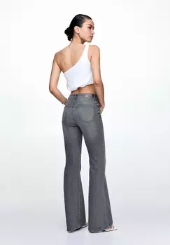 Расклешенные джинсы PULL&BEAR, серый
