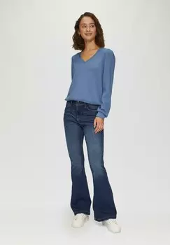 Расклешенные джинсы REENA HIGH RISE DOPPELTER BUND QS, темно-синий деним