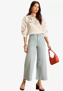 Расклешенные джинсы REGULAR FIT - DOUBLE BUTTON WAISTBAND CROP Love & Roses, синий