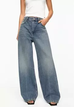 Расклешенные джинсы RIPPED PULL&BEAR, синий