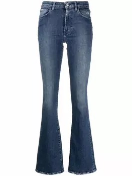 Расклешенные джинсы с эффектом потертости 3x1, синий