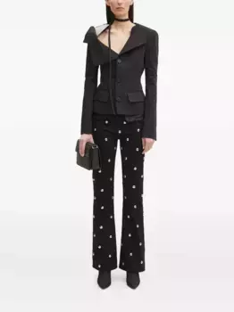 Расклешенные джинсы с декором Fiorucci, черный