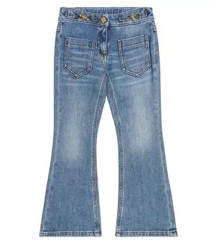 Расклешенные джинсы с декором medusa '95 Versace Kids, синий