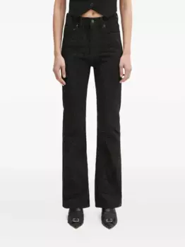 Расклешенные джинсы с кристаллами Fiorucci, черный