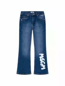 Расклешенные джинсы с логотипом MSGM, синий