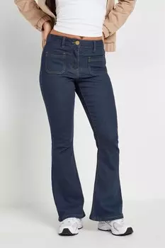 Расклешенные джинсы с накладными карманами Pixiegirl Petite, синий