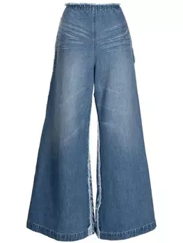 Расклешенные джинсы с нашивкой-логотипом Ground Zero, синий