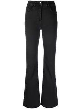 Расклешенные джинсы с нашивкой-логотипом Patrizia Pepe, черный