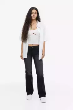 Расклешенные джинсы с низким карго H&M, серый