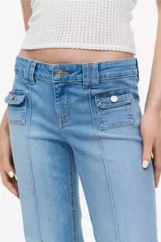 Расклешенные джинсы с низким карго H&M, синий
