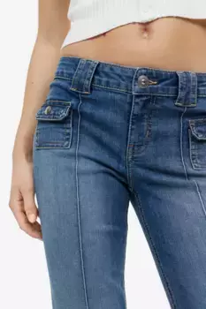Расклешенные джинсы с низким карго H&M, синий