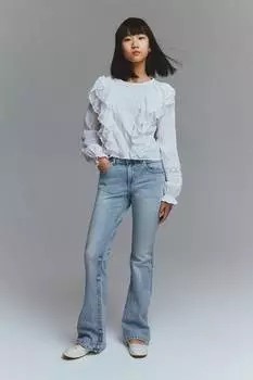 Расклешенные джинсы с низкой посадкой H&M, голубой