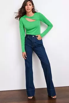 Расклешенные джинсы с передним швом Next, синий