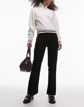 Расклешенные джинсы с передними карманами черного цвета Mango