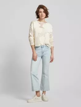 Расклешенные джинсы с пятью карманами Oui, светло-голубой