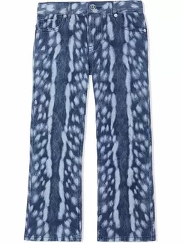 Расклешенные джинсы с принтом Burberry Kids, синий