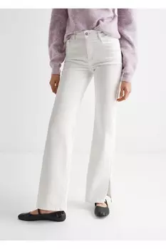 Расклешенные джинсы с разрезом Mango, белый