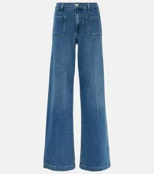 Расклешенные джинсы с высокой посадкой Frame, синий