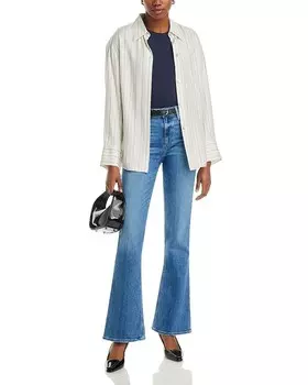 Расклешенные джинсы с высокой посадкой PAIGE Laurel Canyon, синий