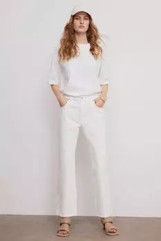 Расклешенные джинсы с высокой щиколоткой H&amp;M, белый