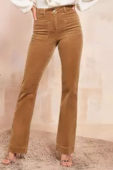 Расклешенные джинсы с высокой талией и карманами Friends Like These, коричневый