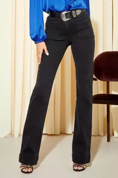 Расклешенные джинсы с высокой талией и карманами Friends Like These, черный