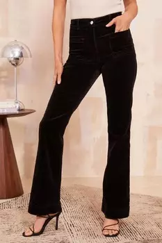 Расклешенные джинсы с высокой талией и карманами Friends Like These, черный