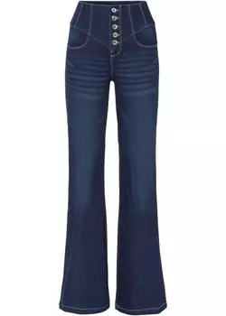 Расклешенные джинсы с высокой талией из переработанного полиэстера Rainbow, синий