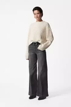 Расклешенные джинсы с высокой талией & Other Stories, черный