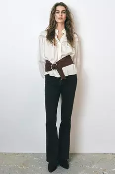 Расклешенные джинсы с высокой талией z1975 ZARA, черный