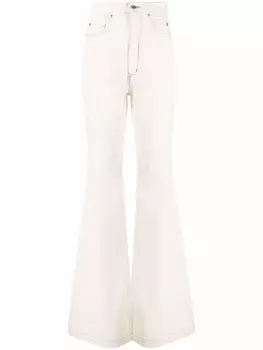 Расклешенные джинсы с завышенной талией Rick Owens DRKSHDW, нейтральный цвет