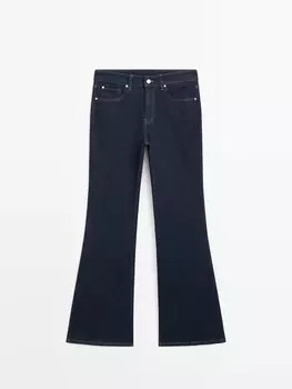 Расклешенные джинсы скинни с завышенной талией Massimo Dutti, синий