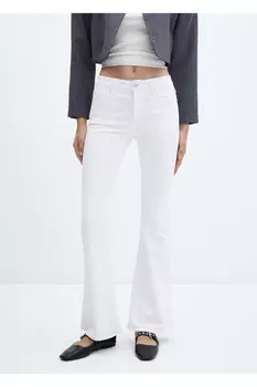 Расклешенные джинсы со средней талией Mango, белый