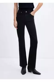 Расклешенные джинсы со средней талией Mango, черный