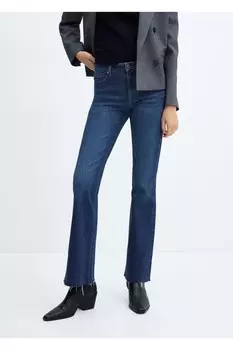 Расклешенные джинсы со средней талией Mango, синий