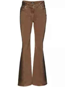 Расклешенные джинсы средней посадки Mugler, коричневый
