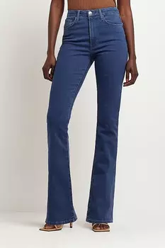 Расклешенные джинсы средней посадки River Island, синий