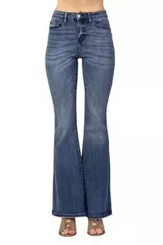 Расклешенные джинсы средней потертости Judy Blue, цвет medium wash