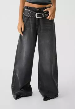 Расклешенные джинсы Stradivarius, черный деним