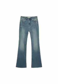 Расклешенные джинсы Stradivarius, темно-синий