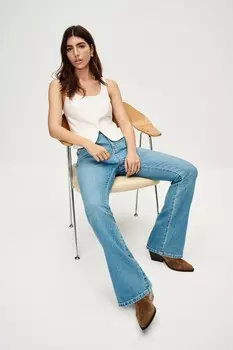 Расклешенные джинсы стрейч Next, синий