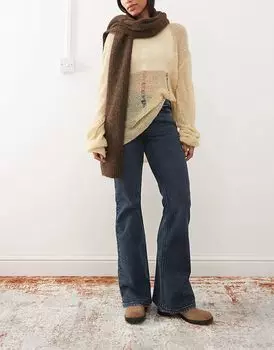 Расклешенные джинсы в синем дымчатом цвете Wrangler