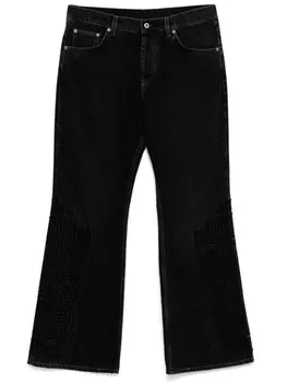 Расклешенные джинсы в технике пэчворк Off-White, черный