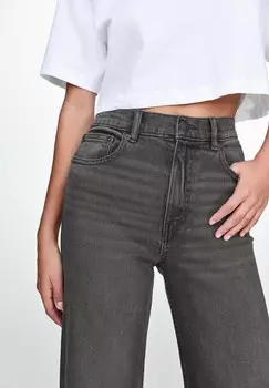 Расклешенные джинсы WIDE PULL&BEAR, серый