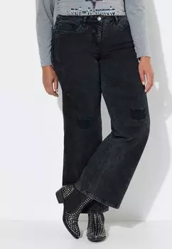 Расклешенные джинсы WITH WIDE AND DISTRESSED DETAILS Angel of Style, черный